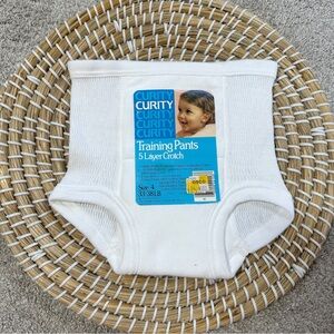 NWT Curity Boys Toddler Vintage Training Pants 5 Layer Crotch in White Size 4